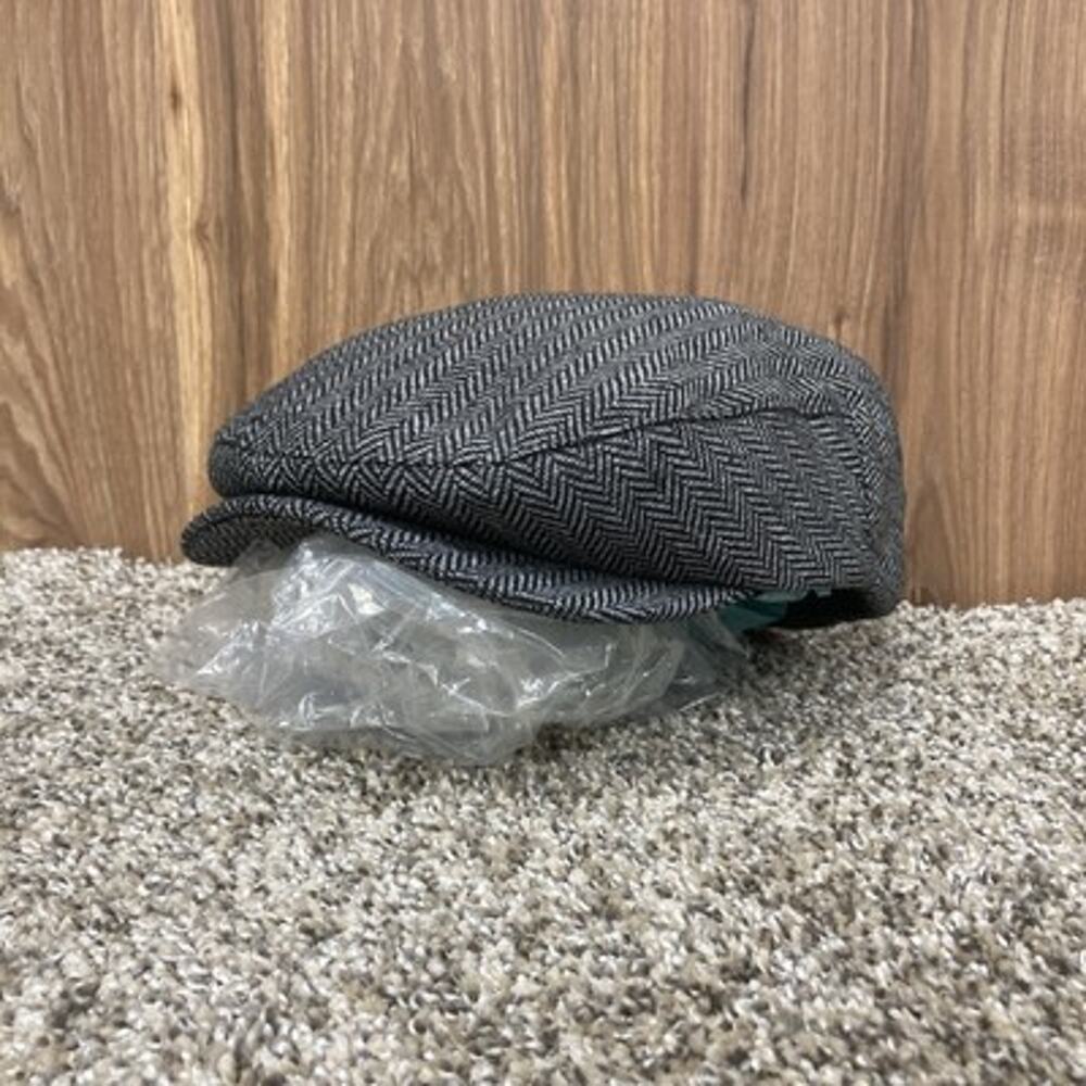 NEW Brixton Wool Blend Hooligan Snap Cap Size Large 7 1/2 Newsboy Hat Gray Black